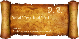 Dohány Noémi névjegykártya